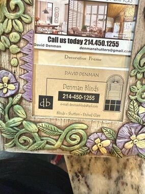 David Denman Floral Decorative Picture Frame in Green and Purple